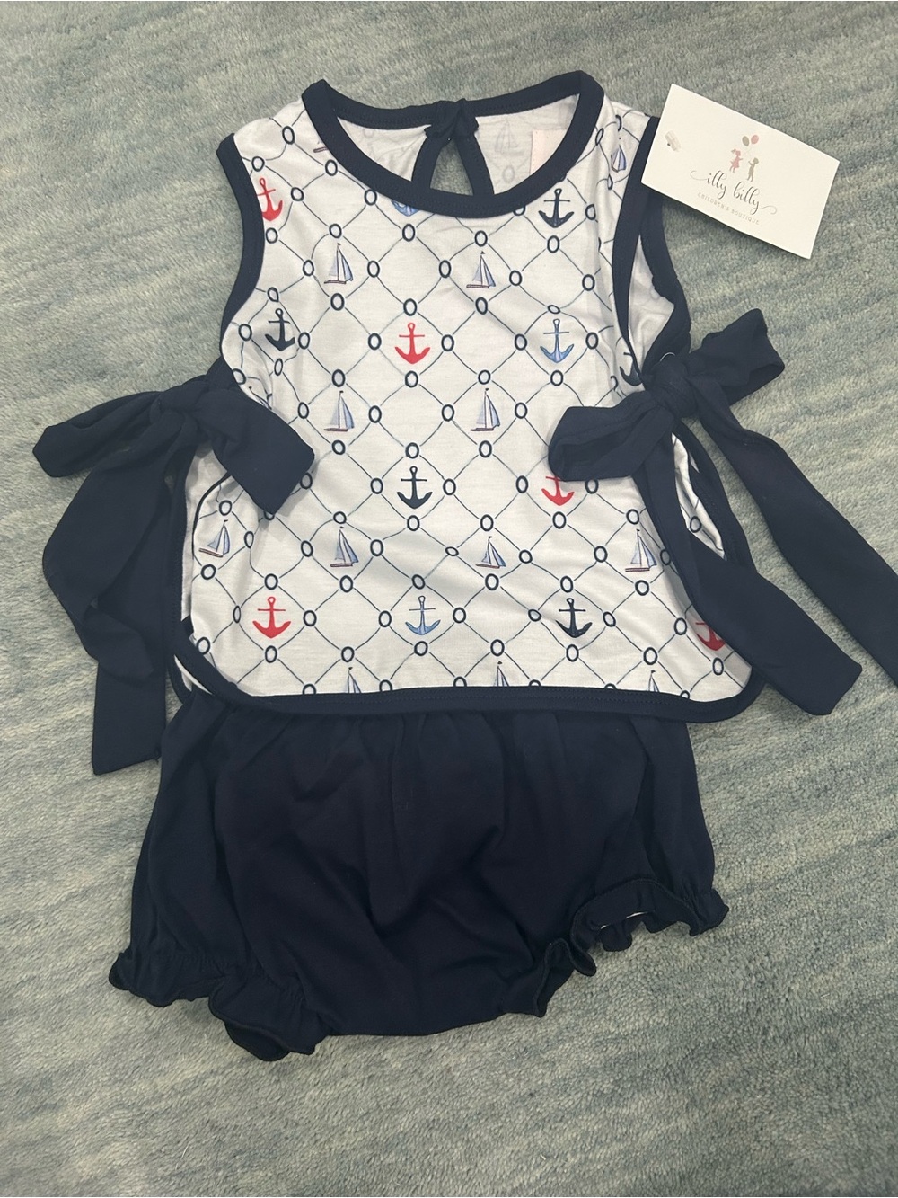 Itty Bitty Nautical Apron Top Set